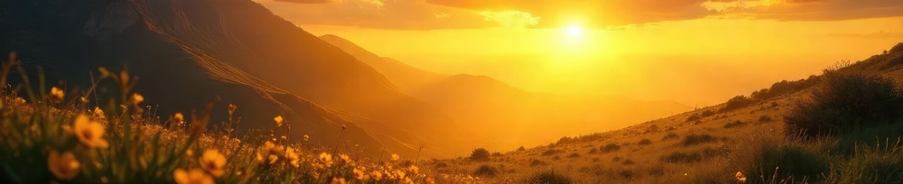 A serene landscape bathed in golden sunlight, symbolizing spiritual peace and the promise of eternal life Perfect for religious themes, faith, hope, and the journey to salvation , bible, meditation