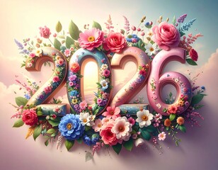 Flower and 2026 new year