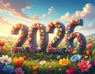 Flower and 2026 new year