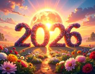 Flower and 2026 new year