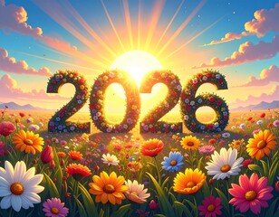 Flower and 2026 new year