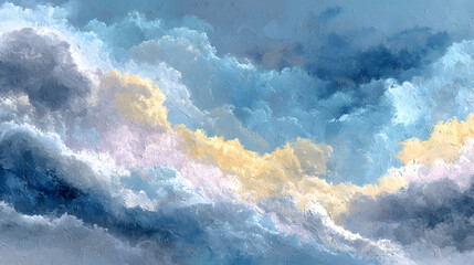 Abstract watercolor blue and white gradient background with soft light, paper texture, and grainy noise effect in sky blue, pastel yellow, beige, gray, and silver. Elegant minimalist design for brandi