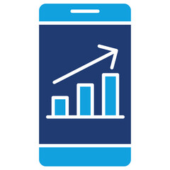 Chart Phone Flat Blue Icon