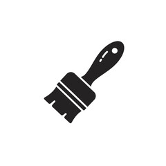 Simple silhouette icon of a paintbrush for artistic and diy projects silhouette
