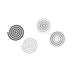 Set of simple spiral line icon vector flat design on white background. Spiral vector. 