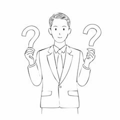 Confused Suit Man with Question Mark (Firefly Art Style)