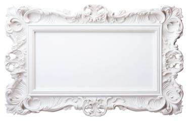 PNG White picture frame vintage architecture decoration rectangle.