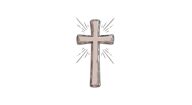 Elegant Cross Illustration Symbolizing Faith, Spirituality, and Religious Expression, Perfect for Church Materials, Easter Celebrations, and Inspirational Designs
