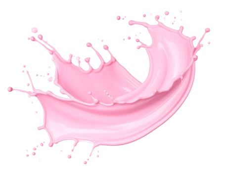 Pink paint splash. Isolated on transparent background