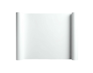 White scroll, unrolled, ready for text, isolated on black background, 3D render