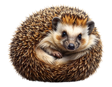Zusammengerollter Igel, transparenter Hintergrund, PNG