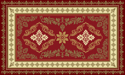 Damask rug pattern, carpet design. rug pattern Boho tribal texture,carpet pattern floral.motif,grometric. Rug design elegance, decor living dining room,bedroom. Woven carpet illustration.damask floral