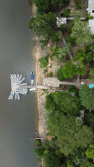 Fishing in amazon rainforest