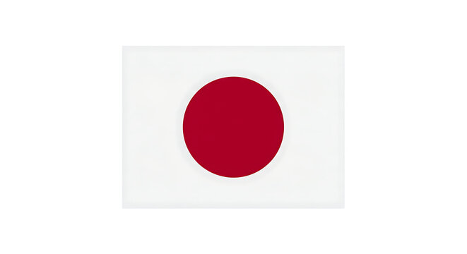 A depiction of the japanese flag with a red circle on a white background in a simple design style