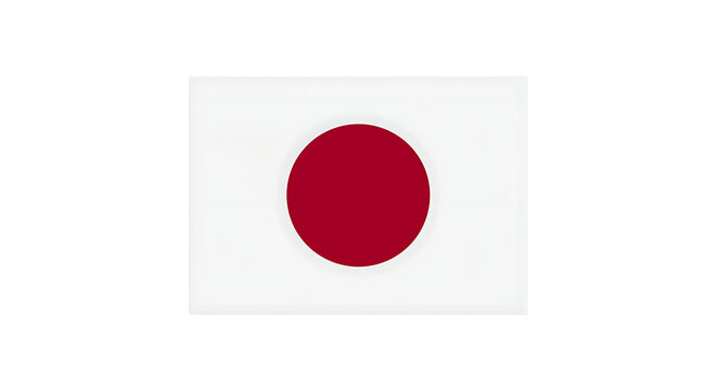 A simple depiction of the national flag of japan with a red circle on a white rectangular background