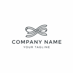 Elegant intertwined ribbon logo design for creative business branding.