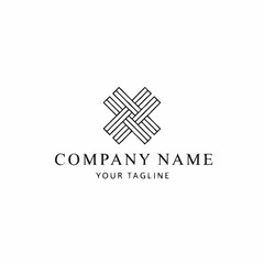 Obraz premium Elegant Interwoven Lines Logo Design for Company Branding.