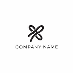 Elegant abstract looped ribbon monogram logo design.