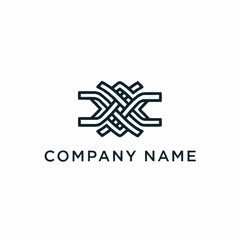 Abstract Interwoven Lines Logo Design - Modern, Geometric, and Minimalist Symbol.