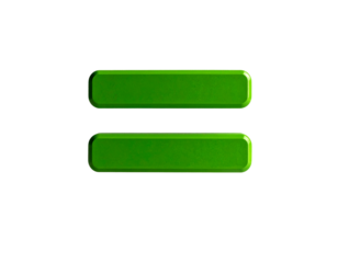 green greater than symbol with rounded edges against a plain white background view 