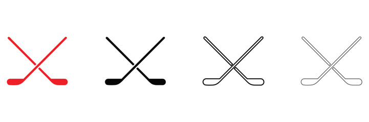 crossed golf stick vector icon, pair of iron or wedge golf club vector, silhouette and line art