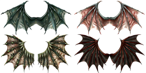 set collection of devil demon satan dragon pair isolated on white background png, ai generated