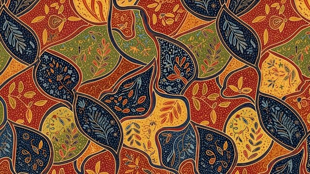 Traditional Indonesian batik seamless patterns with floral, geometric, and ethnic motifs. Luxury decorative textile design for fabric, wallpaper, and background art.