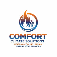 Comfort Climate Solutions HVAC Services Logo Heating Cooling Repair.