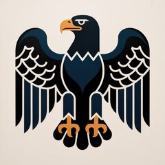 Fototapeta premium Strong golden eagle head vector emblem high resolution photo 