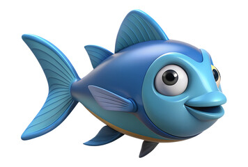 cartoon blue fish