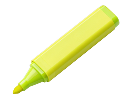 Yellow Highlighter isolated on a transparent background.