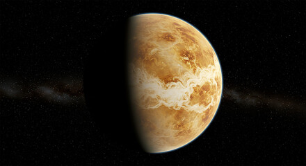 Venus in the Darkness of Space: A Stunning View of Its Mysterious Atmosphere
