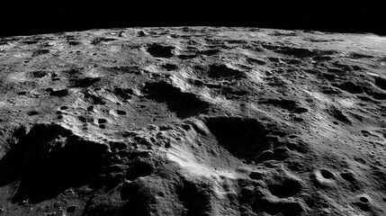 close up of moon surface in space 