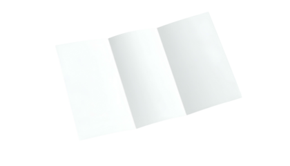 A white, folded paper with three sections. The image has a black background
