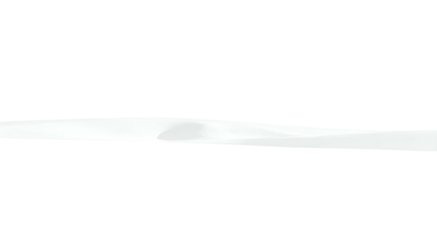 A horizontal, curved, white shape against a black background; looks like a splash or stream