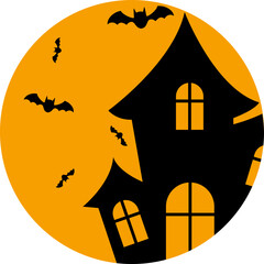 Halloween Moon with Bat