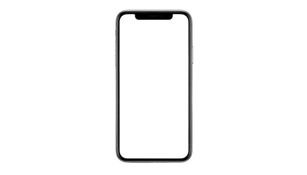 Modern smartphone with a sleek, all-screen design, slightly angled. Black display