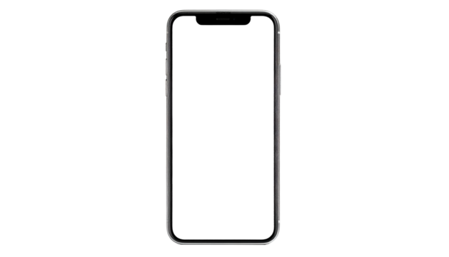 A sleek, black smartphone with a notch sits upright against a stark black background - Powered by Adobe