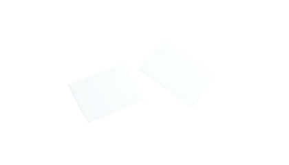 Two white rectangles with slight edges and a black background