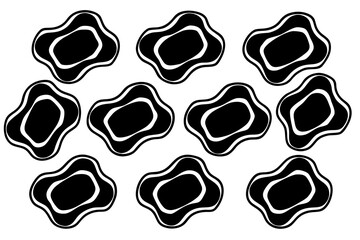 Abstract black and white organic shapes pattern