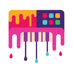 Melting Computer Keyboard Vector Art