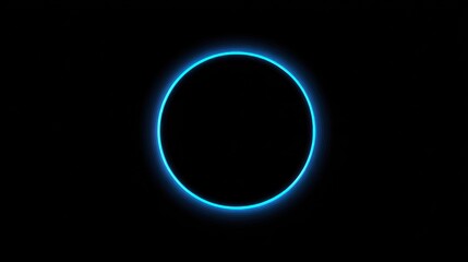 Abstract glowing blue circle on a black background