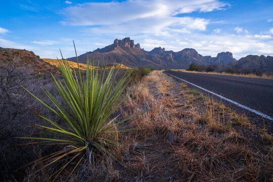 roadtrip in the beautiful nature of big bend national park in texas in the usa