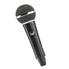Professional Dynamic Microphone for Audio Recording or Performance Isolated on Transparent Background