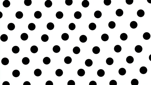 Black polka dots pattern isolated on white background
