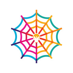 Colorful Spiderweb Vector Graphic