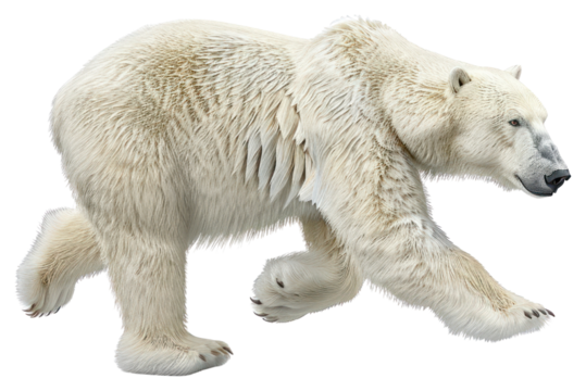 PNG Polar bear running wildlife animal white.