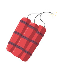 Red Dynamite Sticks with Lit Fuse