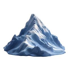 Obraz premium Stylized 3D abstract mountain model with textured blue and white surfaces rendered on a clean white background