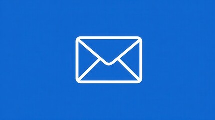 White envelope icon on a blue background, representing email communication